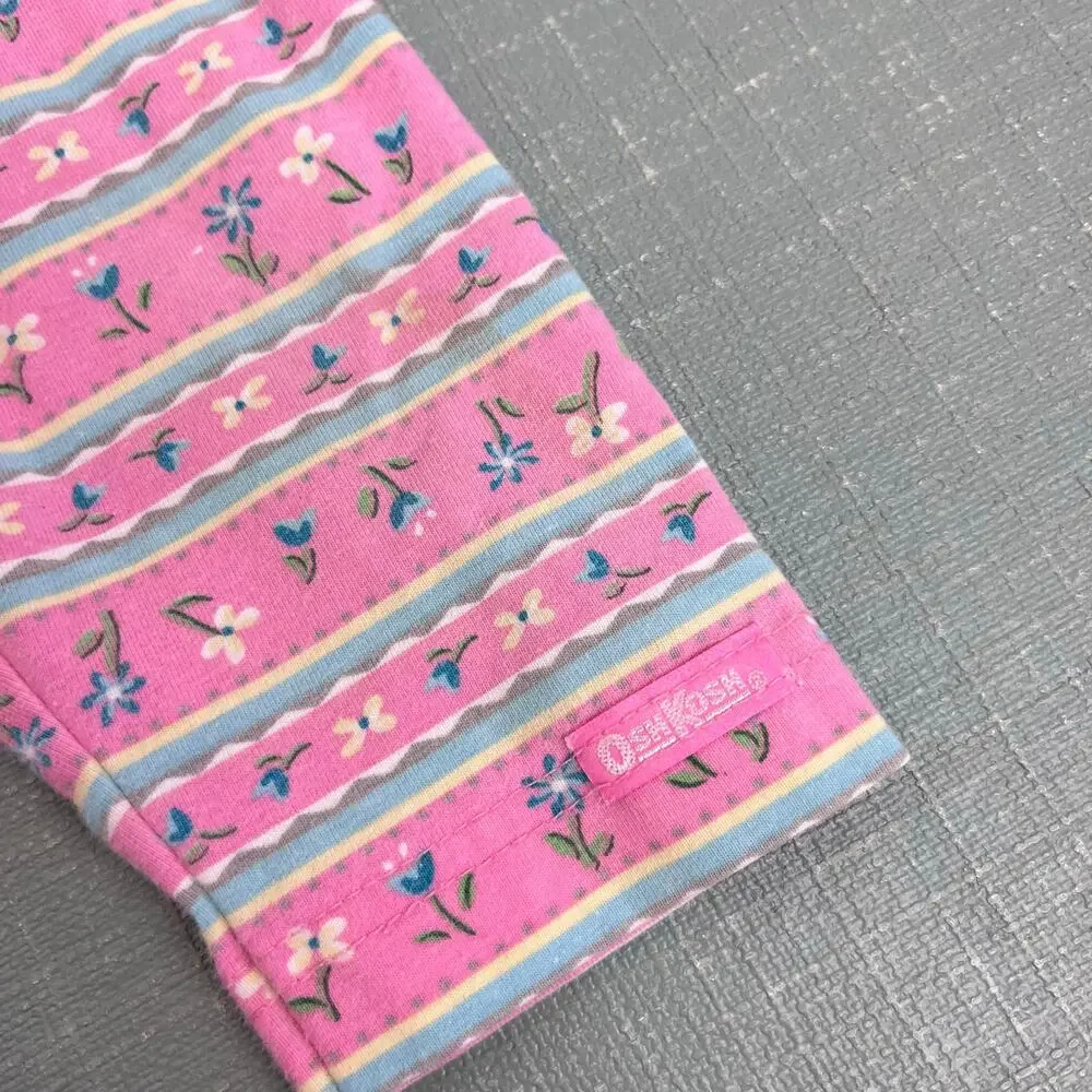 Vintage OshKosh Pink Floral Leggings 12 Months USA